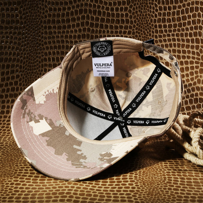 VULPERA Desert Camo Baseball Cap | Premium Tactical Cotton Streetwear Hat