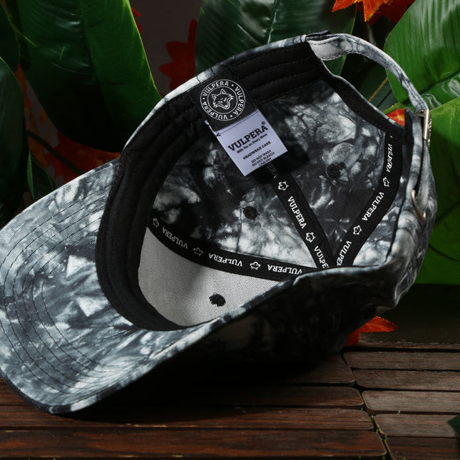 Vulpera Monochrome Swirl Premium Baseball Cap | Black & White Tie-Dye