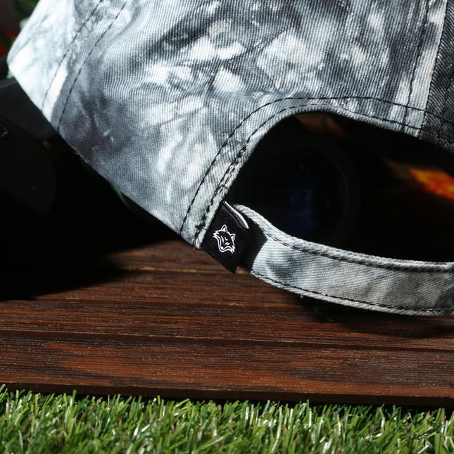 Vulpera Monochrome Swirl Premium Baseball Cap | Black & White Tie-Dye