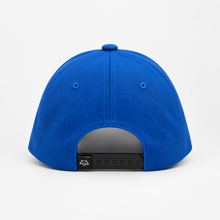 Vulpera Royal Crest Premium Baseball Cap | High-Density Silicone Logo | Royal Blue & White | Heavy Polyester 300+ GSM