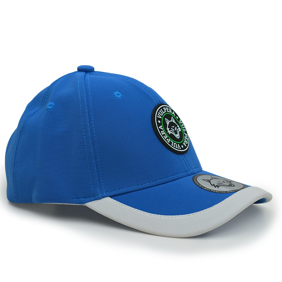 Vulpera Royal Crest Premium Baseball Cap | High-Density Silicone Logo | Royal Blue & White | Heavy Polyester 300+ GSM