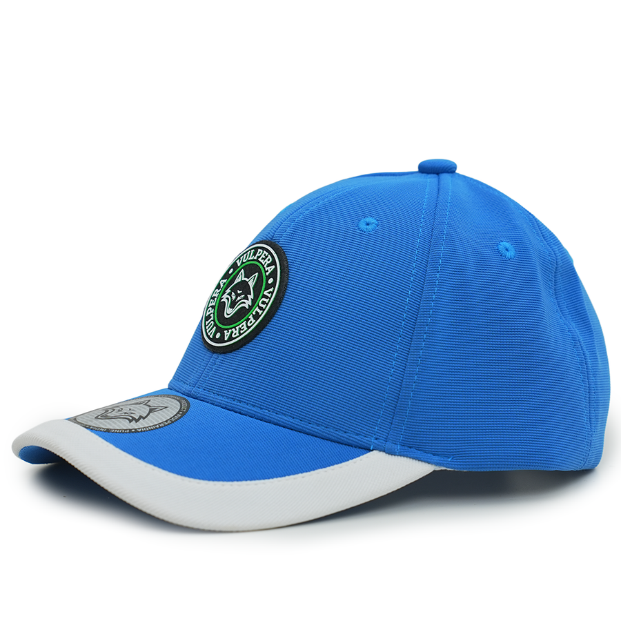 Vulpera Royal Crest Premium Baseball Cap | High-Density Silicone Logo | Royal Blue & White | Heavy Polyester 300+ GSM