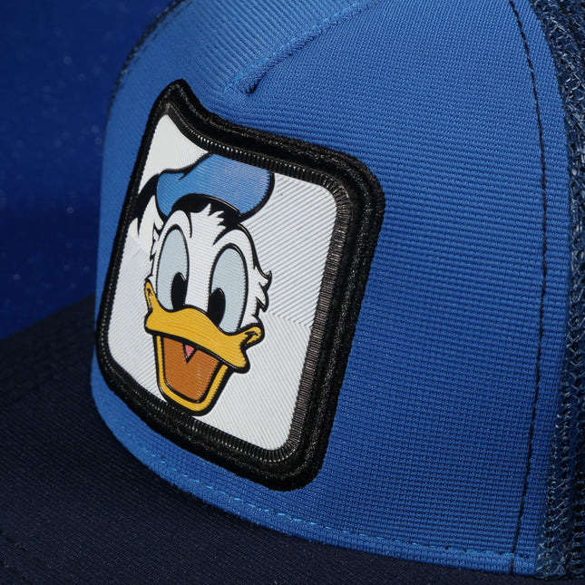 Vulpera x Disney Official Donald Duck Kids Premium Trucker Cap | Blue Mesh Snapback