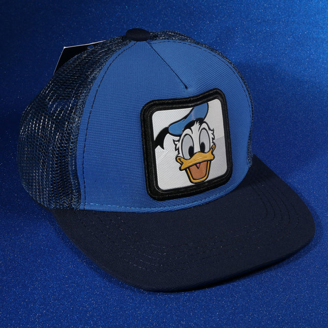 Vulpera x Disney Official Donald Duck Kids Premium Trucker Cap | Blue Mesh Snapback