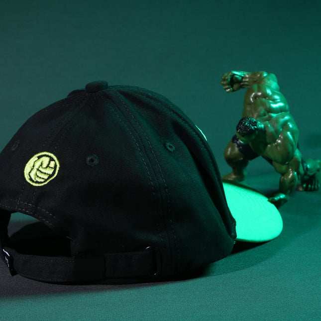 Vulpera x Marvel Official Hulk Premium Baseball Cap | 3D Embroidery | Black & Neon Green