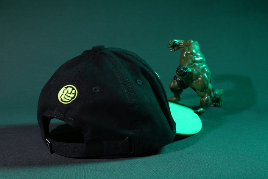 Vulpera x Marvel Official Hulk Premium Baseball Cap | 3D Embroidery | Black & Neon Green