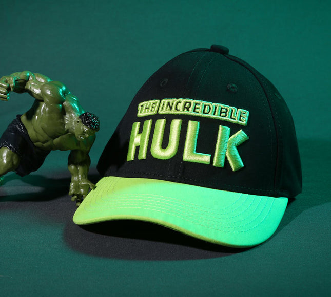 Vulpera x Marvel Official Hulk Premium Baseball Cap | 3D Embroidery | Black & Neon Green