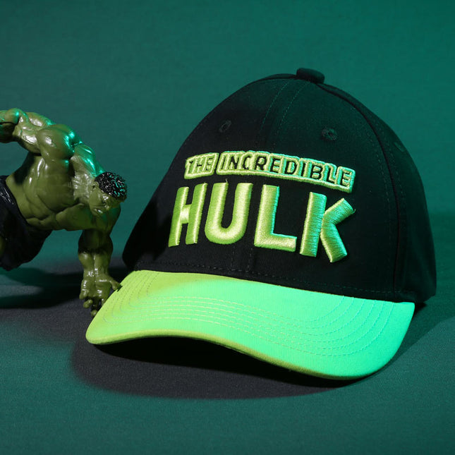 Vulpera x Marvel Official Hulk Premium Baseball Cap | 3D Embroidery | Black & Neon Green