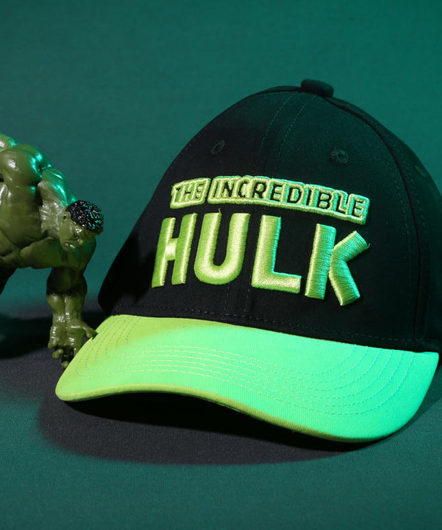 Vulpera x Marvel Official Hulk Premium Baseball Cap | 3D Embroidery | Black & Neon Green