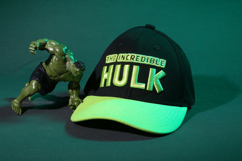 Vulpera x Marvel Official Hulk Premium Baseball Cap | 3D Embroidery | Black & Neon Green
