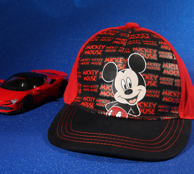 Vulpera x Disney Mickey Mouse Licensed Baseball Cap | Red Retro Print | Kids Cap