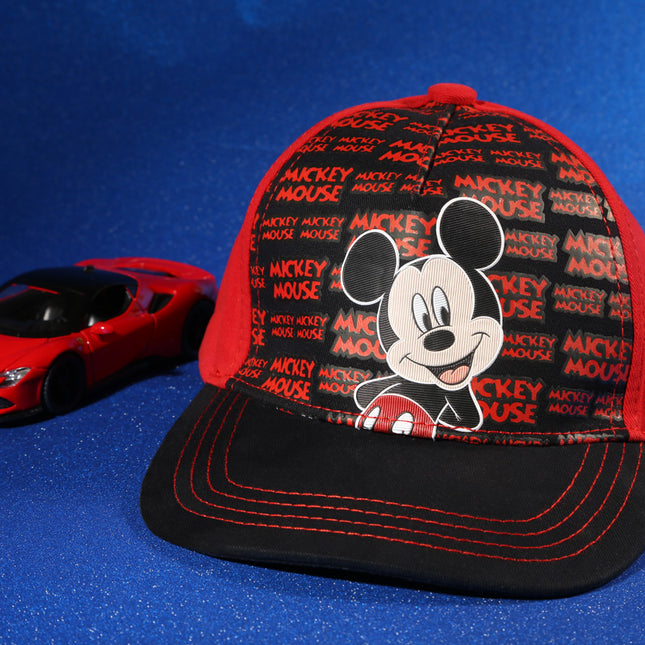 Vulpera x Disney Mickey Mouse Licensed Baseball Cap | Red Retro Print | Kids Cap