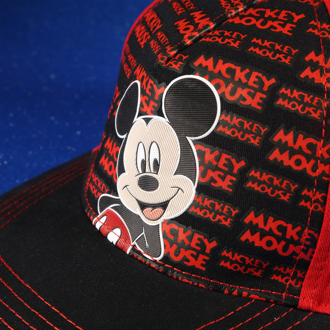 Vulpera x Disney Mickey Mouse Licensed Baseball Cap | Red Retro Print | Kids Cap