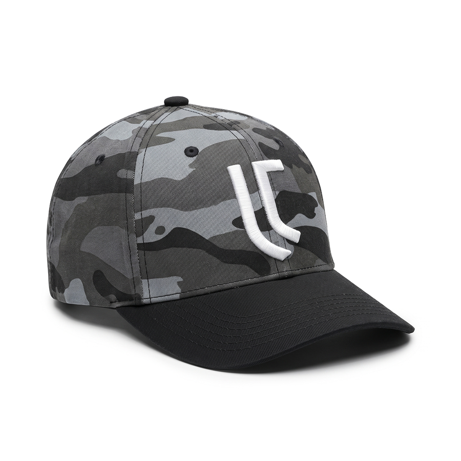 Vulpera x Juventus Official Premium Baseball Cap | Black Grey Camo | Silicone Logo | Cotton Twill