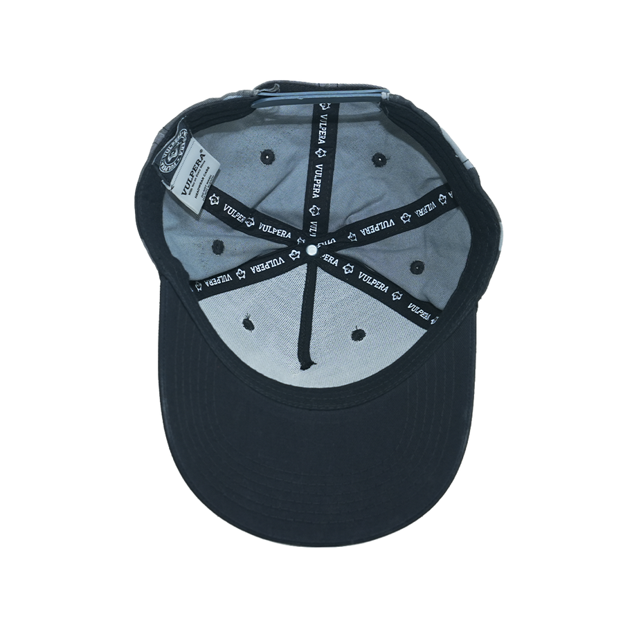Vulpera x Juventus Official Premium Baseball Cap | Black Grey Camo | Silicone Logo | Cotton Twill