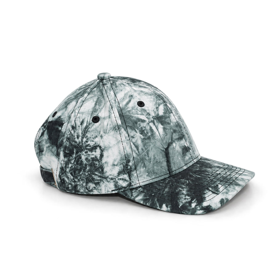Vulpera Monochrome Swirl Premium Baseball Cap | Black & White Tie-Dye