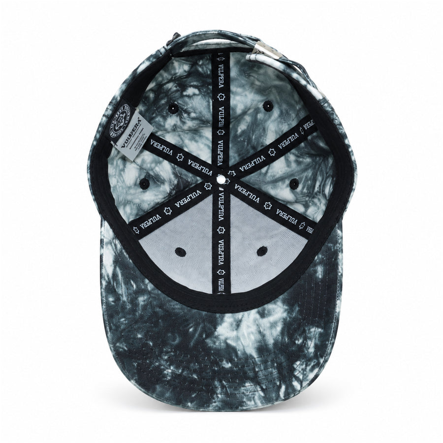 Vulpera Monochrome Swirl Premium Baseball Cap | Black & White Tie-Dye