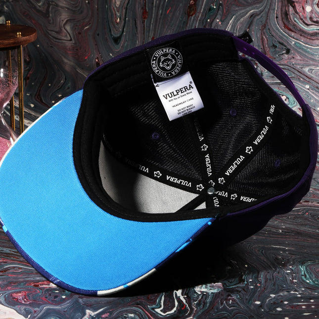 Vulpera Enjoy Every Moment Premium Baseball Cap | Violet Designer Visor Cap with 3D Embroidery