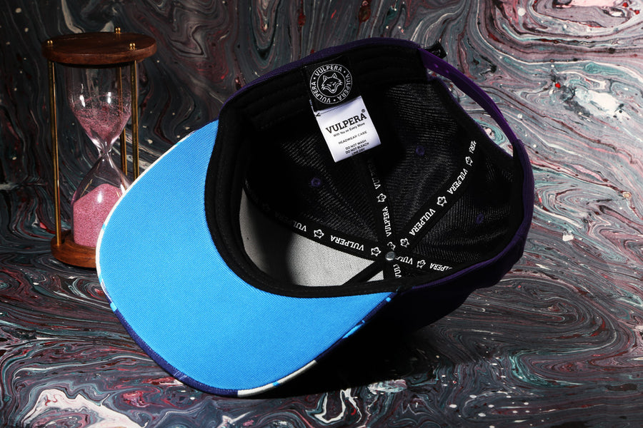 Vulpera Enjoy Every Moment Premium Baseball Cap | Violet Designer Visor Cap with 3D Embroidery