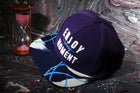 Vulpera Enjoy Every Moment Premium Baseball Cap | Violet Designer Visor Cap with 3D Embroidery