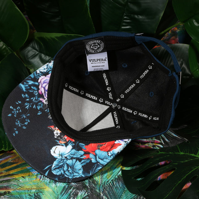 Vulpera On Every Move Premium Baseball Cap | Navy Designer Cap with Floral Visor & 3D Logo