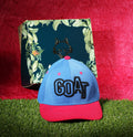 Vulpera GOAT Edition Premium Baseball Cap | Blue Pink Contrast Cap with 3D GOAT Embroidery