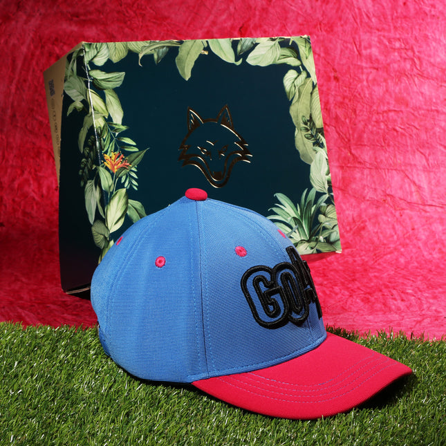 Vulpera GOAT Edition Premium Baseball Cap | Blue Pink Contrast Cap with 3D GOAT Embroidery