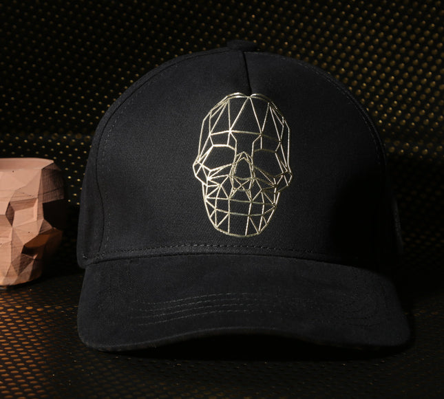 Vulpera Designer Mindframe Premium Baseball Cap – Geometric Skull Embroidery | Cotton Twill 275+ GSM