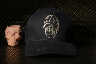 Vulpera Designer Mindframe Premium Baseball Cap – Geometric Skull Embroidery | Cotton Twill 275+ GSM