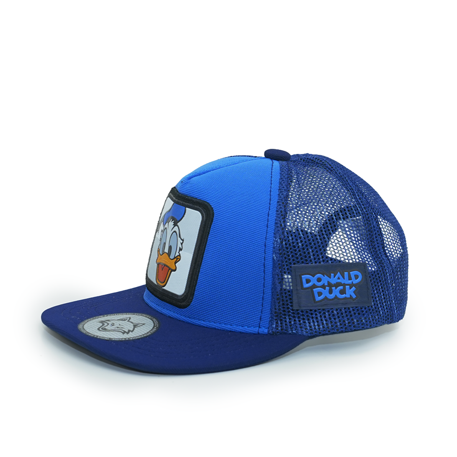 Vulpera x Disney Official Donald Duck Kids Premium Trucker Cap | Blue Mesh Snapback