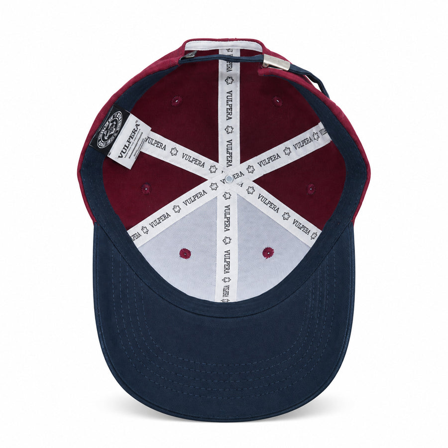 Vulpera x FC Barcelona Official Premium Baseball Cap | Texturised Crest | Maroon & Navy
