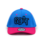 Vulpera GOAT Edition Premium Baseball Cap | Blue Pink Contrast Cap with 3D GOAT Embroidery