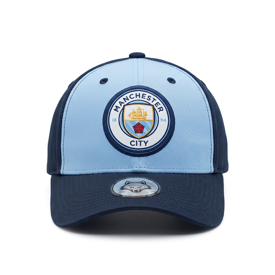 Vulpera x Manchester City Official Baseball Cap | Sky Blue & Navy | Premium Cotton Twill