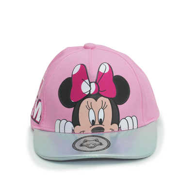 Vulpera x Disney Minnie Mouse Licensed Baseball Cap | Pink Rainbow Visor | Kids Cap