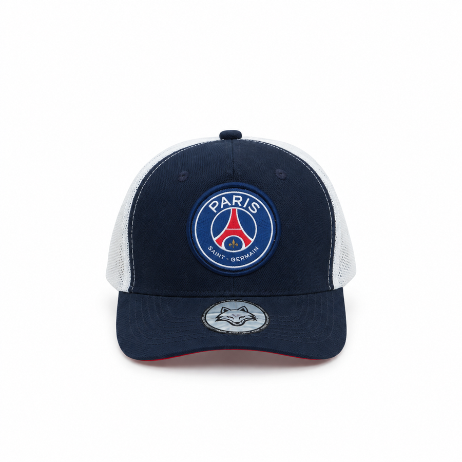 Vulpera x PSG Official Premium Baseball Cap | Texturised Crest | Navy & White