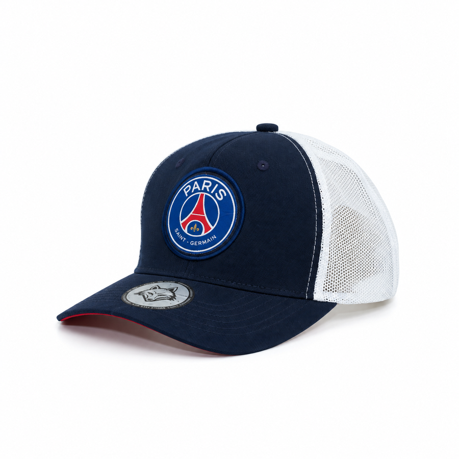 Vulpera x PSG Official Premium Baseball Cap | Texturised Crest | Navy & White