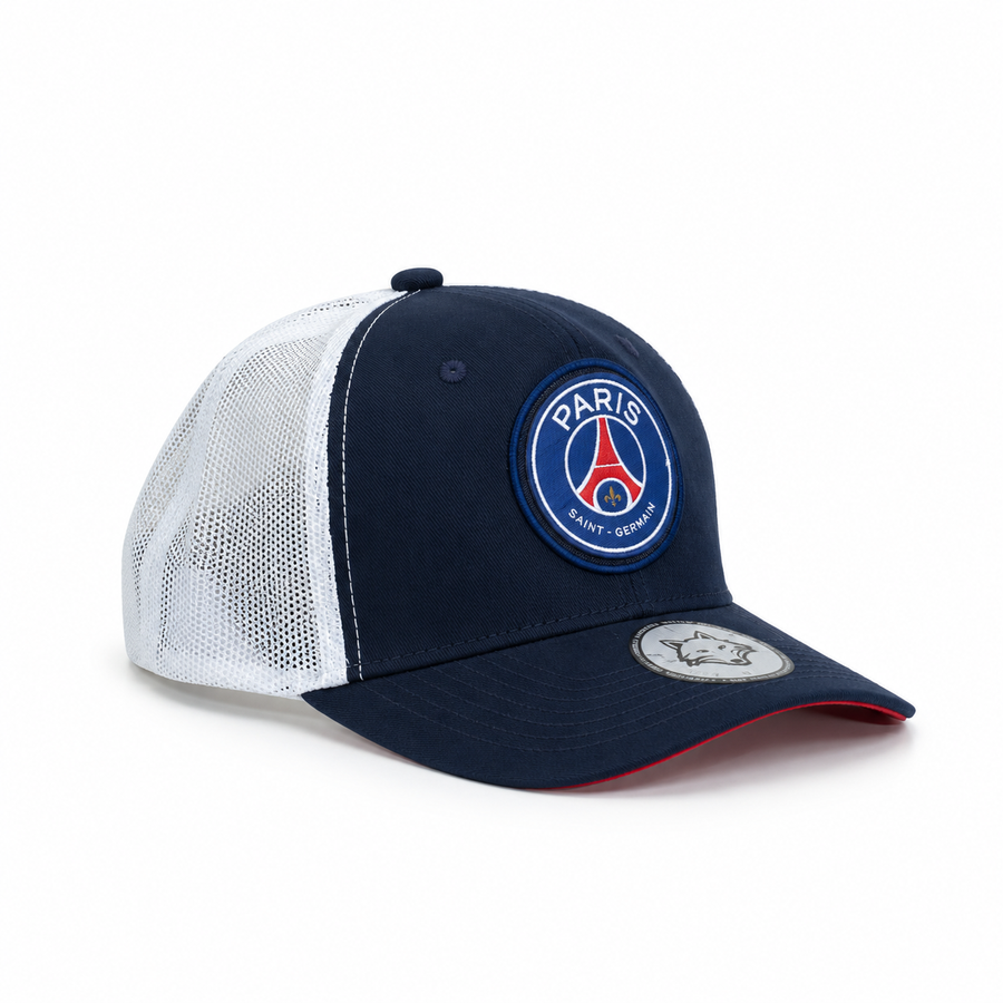 Vulpera x PSG Official Premium Baseball Cap | Texturised Crest | Navy & White
