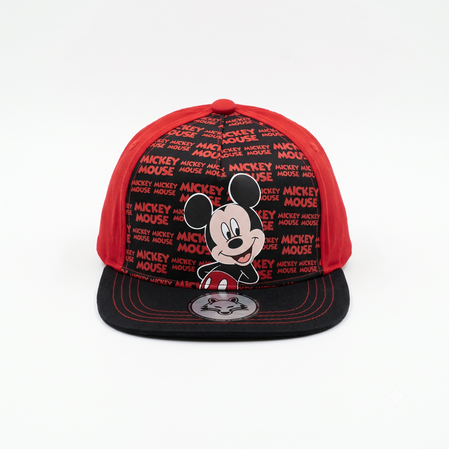 Vulpera x Disney Mickey Mouse Licensed Baseball Cap | Red Retro Print | Kids Cap