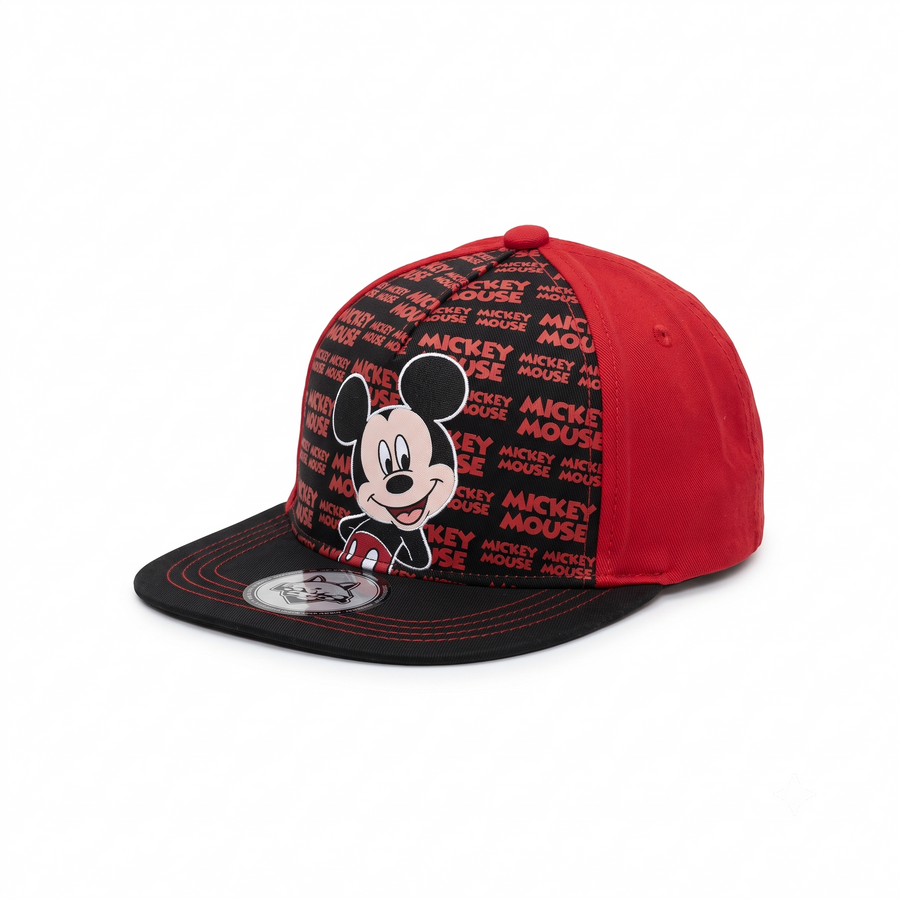 Vulpera x Disney Mickey Mouse Licensed Baseball Cap | Red Retro Print | Kids Cap