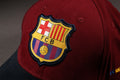 Vulpera x FC Barcelona Official Premium Baseball Cap | Texturised Crest | Maroon & Navy