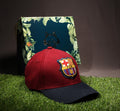 Vulpera x FC Barcelona Official Premium Baseball Cap | Texturised Crest | Maroon & Navy