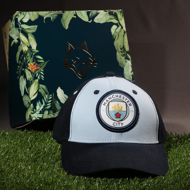 Vulpera x Manchester City Official Baseball Cap | Sky Blue & Navy | Premium Cotton Twill