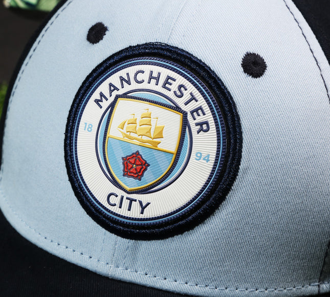 Vulpera x Manchester City Official Baseball Cap | Sky Blue & Navy | Premium Cotton Twill