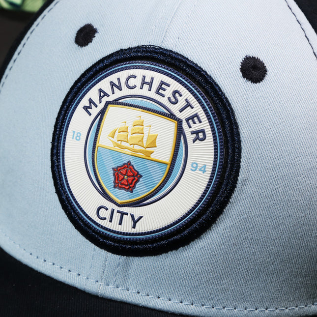 Vulpera x Manchester City Official Baseball Cap | Sky Blue & Navy | Premium Cotton Twill