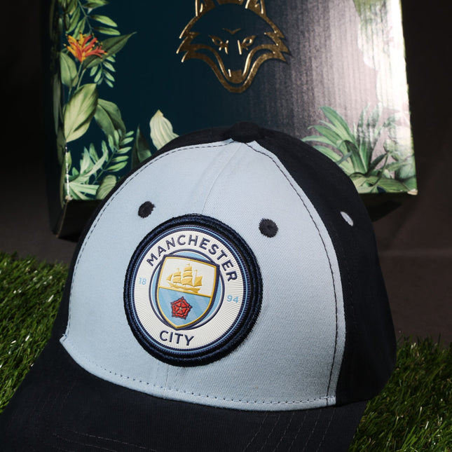 Vulpera x Manchester City Official Baseball Cap | Sky Blue & Navy | Premium Cotton Twill