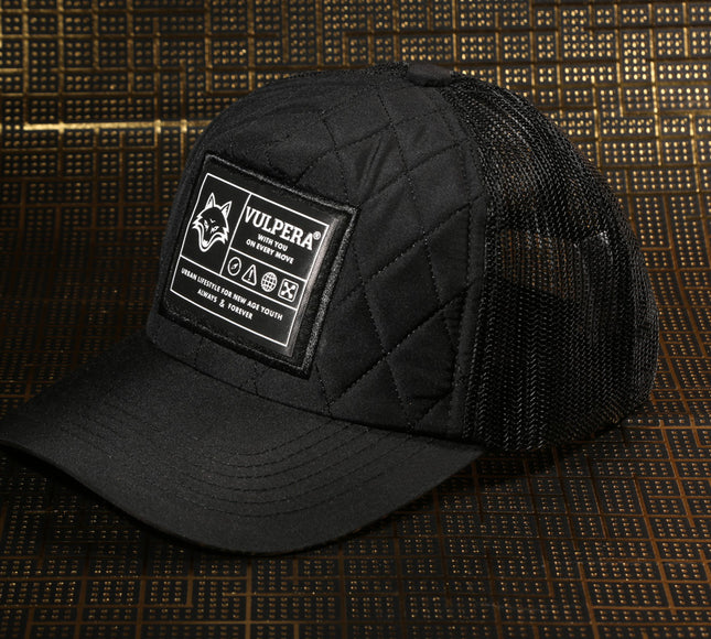 VULPERA ShadowGrid Quilted Trucker Cap – Urban Tech Streetwear Edition
