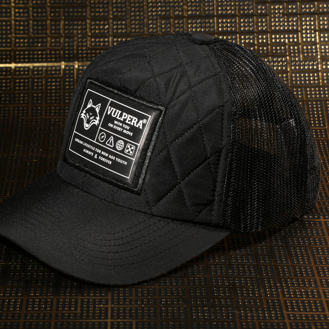 VULPERA ShadowGrid Quilted Trucker Cap – Urban Tech Streetwear Edition