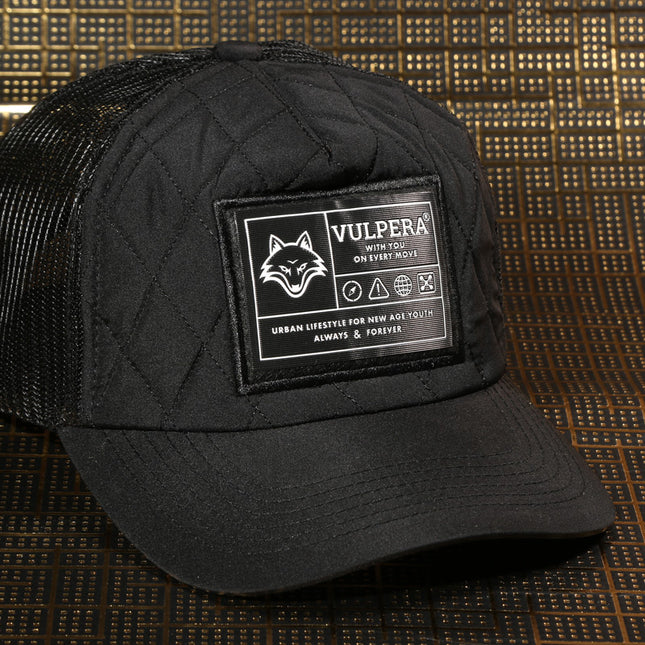 VULPERA ShadowGrid Quilted Trucker Cap – Urban Tech Streetwear Edition