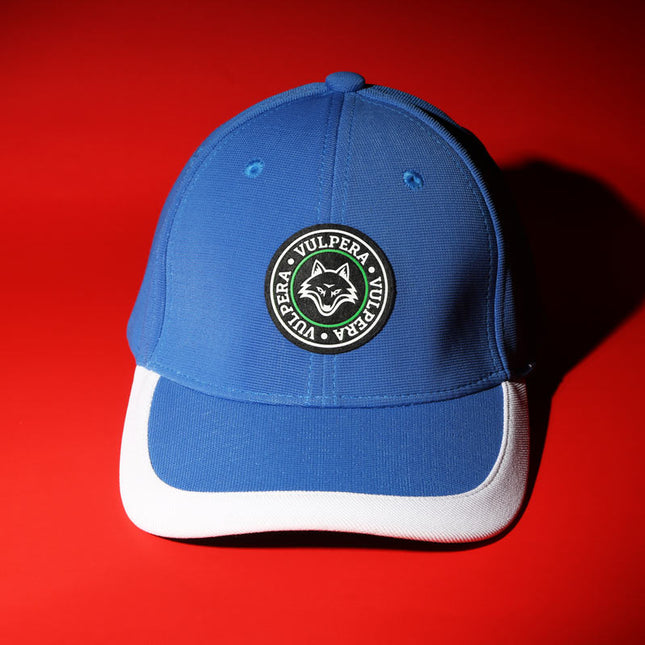 Vulpera Royal Crest Premium Baseball Cap | High-Density Silicone Logo | Royal Blue & White | Heavy Polyester 300+ GSM