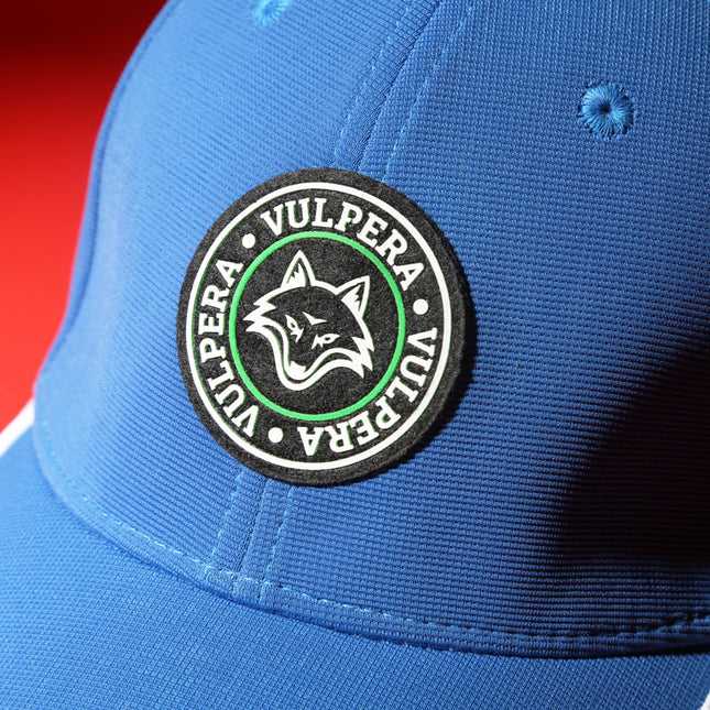 Vulpera Royal Crest Premium Baseball Cap | High-Density Silicone Logo | Royal Blue & White | Heavy Polyester 300+ GSM